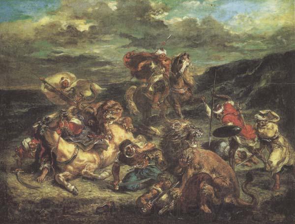 Eugene Delacroix The Lion Hunt (mk45)